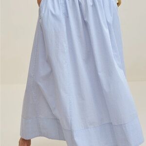 Aerie The New Essential Skirt - Blue and White Striped Maxi Skirt